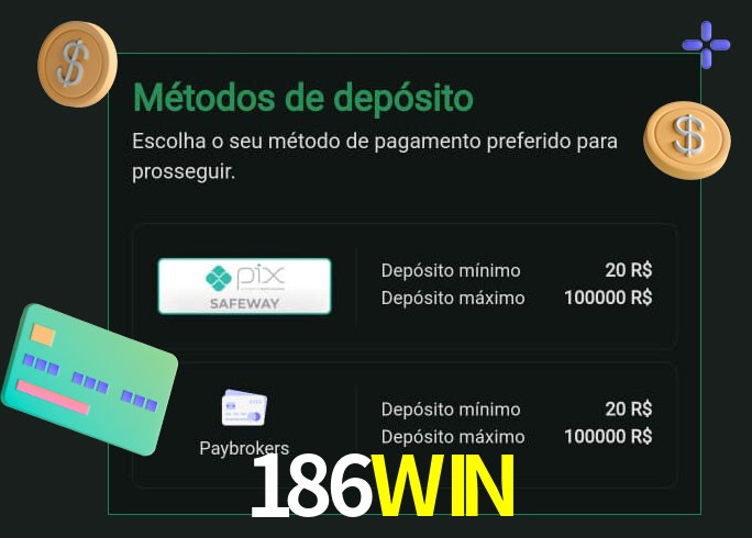 O cassino 186WIN oferece uma grande variedade de métodos de pagamento